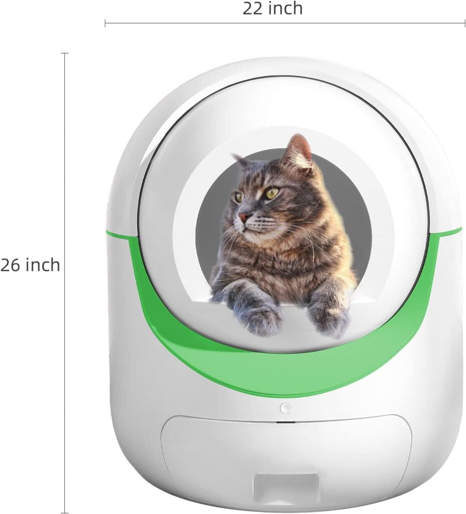 Large Self Cleaning Cat Litter Box, Pretty Automatic Cat Litter Box Robot with APP Control  Safe Alert  Smart Health Monitor for Kitty, Tidy Multiple Cats