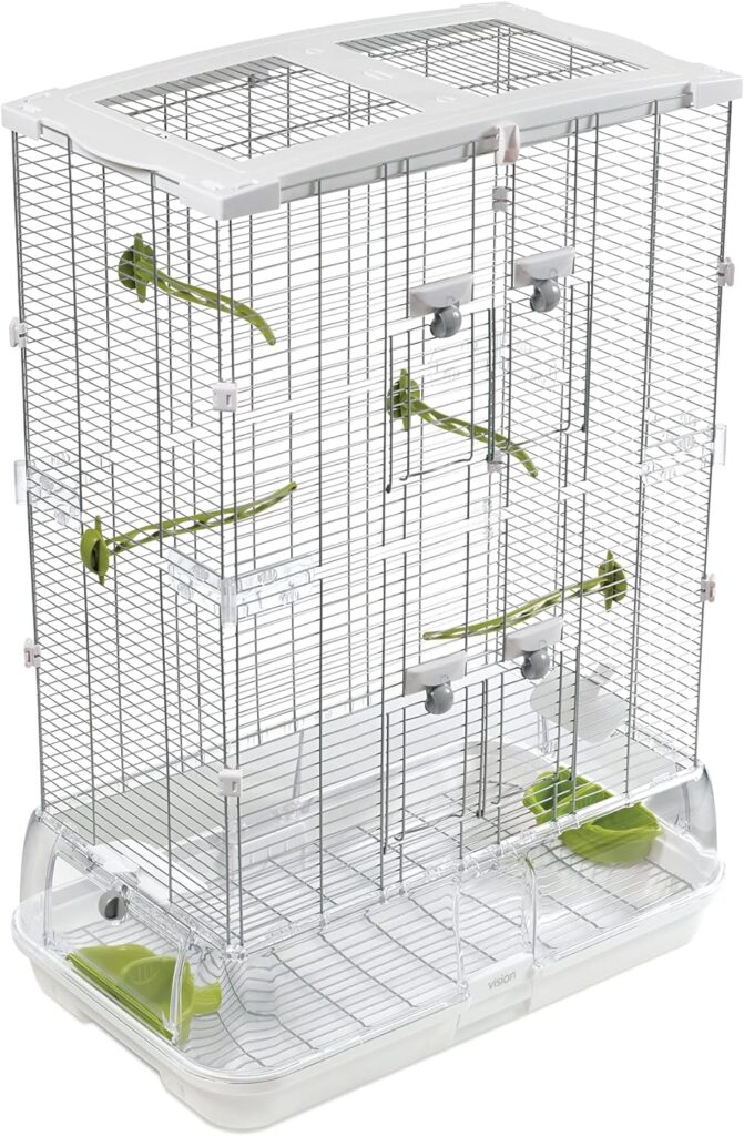 M02 Wire Bird Cage, Bird Home for Parakeets, Finches and Canaries, Tall Medium