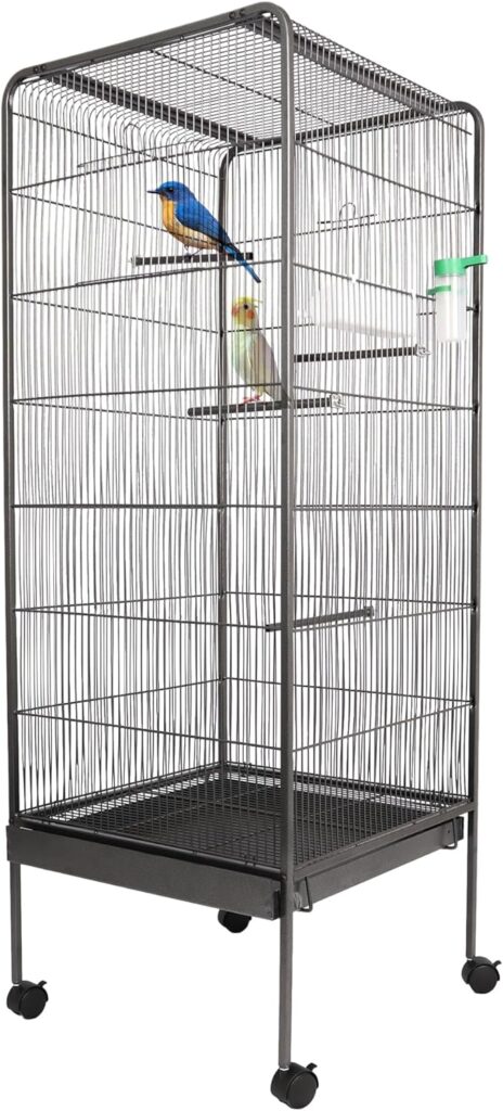 Small Bird Travel Cage - The Lightweight Small Birds Starter Kit with Birdcages and Accessories Great for Parakeets Lovebirds Parrotlets Finches Canaries