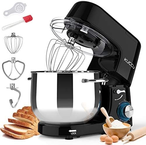 Stand Mixer, 8.5 Qt 660W, 6-Speed Tilt-Head Food Dough Mixer, Electric Kitchen Mixer with Dough Hook, Flat Beater  Wire Whisk, Mixing Bowl (8.5-QT, Black)