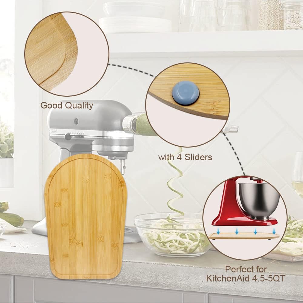 Sun3drucker Compatible with Kitchen aid 4.5-5 Qt Bamboo Mixer Slider - Appliance Slider for Tilt Head Kitchen aid Stand Mixer, Kitchen Countertop Storage Mover Sliding Tray for Kitchen aid 4.5-5 Qt